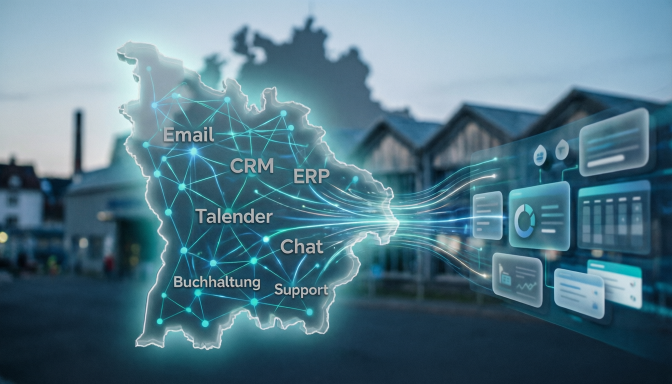 n8n Workflow Automation - vernetzte KI-Nodes fuer CRM, ERP und Mail-Integration - MAIE Saarland