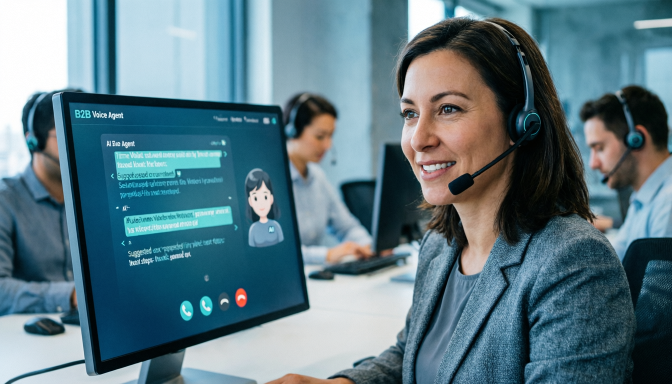 KI Voice Agent Interface mit Live-Transkript und Vorschlagskarten - MAIE Saarland